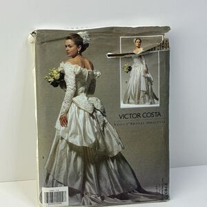 Wedding Dress Gown Size 6-10 Ruffles Flared UNCUT Pattern 2783 Vintage 90s Costa